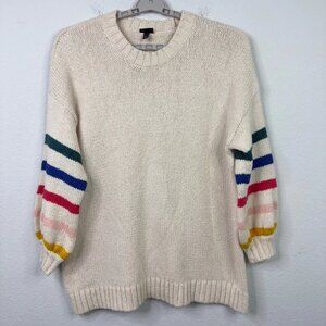 Torrid Sweater Womens 2/2X Cream Colorful Stripe Knit Preppy Boho Minimalist